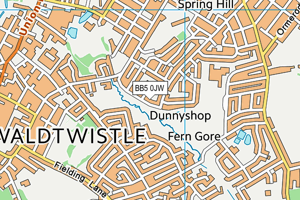 BB5 0JW map - OS VectorMap District (Ordnance Survey)