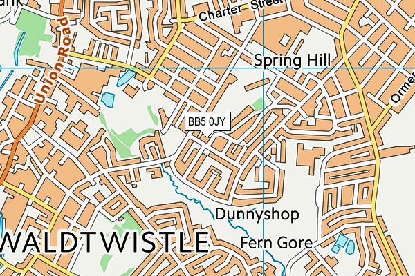 BB5 0JY map - OS VectorMap District (Ordnance Survey)