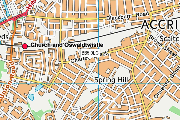 BB5 0LG map - OS VectorMap District (Ordnance Survey) BB5 0LG map - OS VectorMap District (Ordnance Survey)