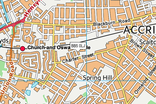 BB5 0LJ map - OS VectorMap District (Ordnance Survey)