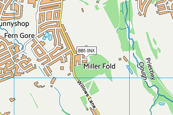 BB5 0NX map - OS VectorMap District (Ordnance Survey) BB5 0NX map - OS VectorMap District (Ordnance Survey)
