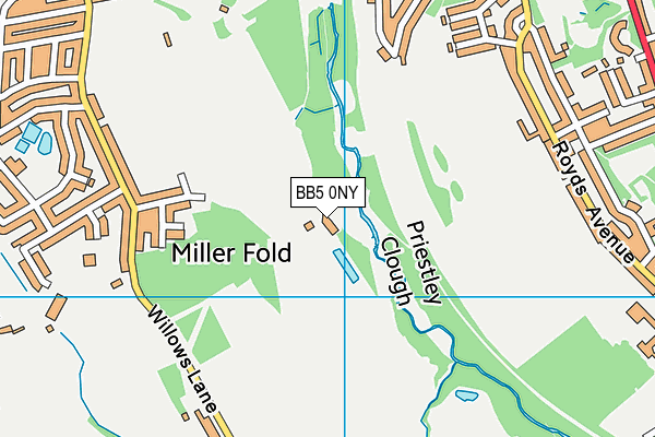 BB5 0NY map - OS VectorMap District (Ordnance Survey) BB5 0NY map - OS VectorMap District (Ordnance Survey)