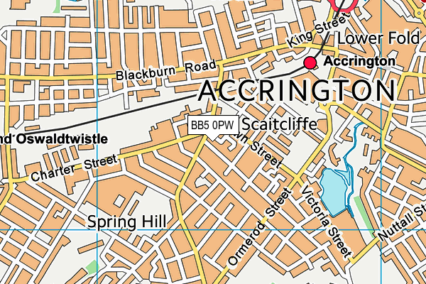 BB5 0PW map - OS VectorMap District (Ordnance Survey)