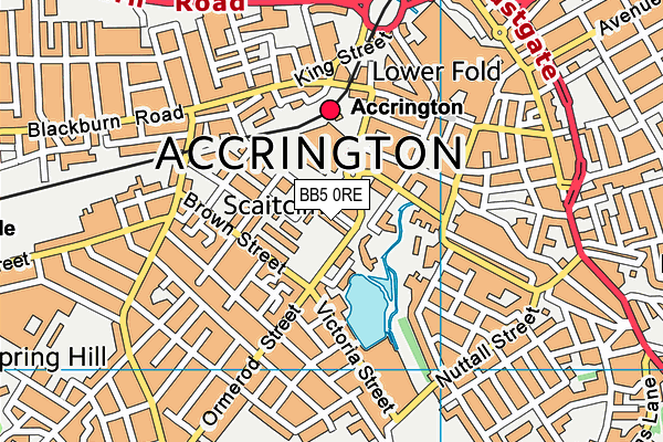 BB5 0RE map - OS VectorMap District (Ordnance Survey)