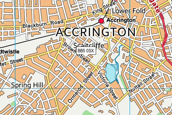 BB5 0SX map - OS VectorMap District (Ordnance Survey)