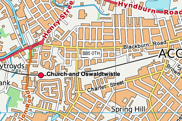 BB5 0TH map - OS VectorMap District (Ordnance Survey)