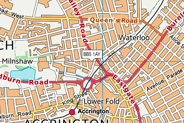 BB5 1AY map - OS VectorMap District (Ordnance Survey) BB5 1AY map - OS VectorMap District (Ordnance Survey)