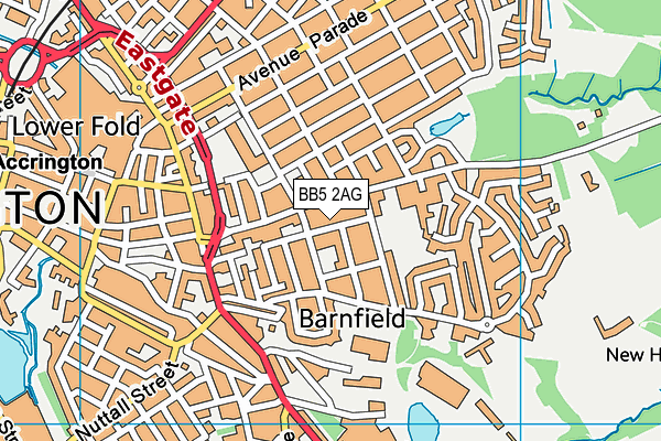 BB5 2AG map - OS VectorMap District (Ordnance Survey) BB5 2AG map - OS VectorMap District (Ordnance Survey)