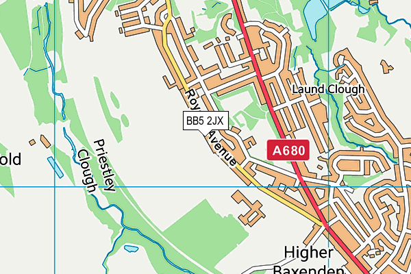BB5 2JX map - OS VectorMap District (Ordnance Survey) BB5 2JX map - OS VectorMap District (Ordnance Survey)