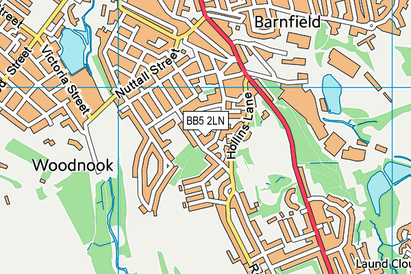 BB5 2LN map - OS VectorMap District (Ordnance Survey) BB5 2LN map - OS VectorMap District (Ordnance Survey)