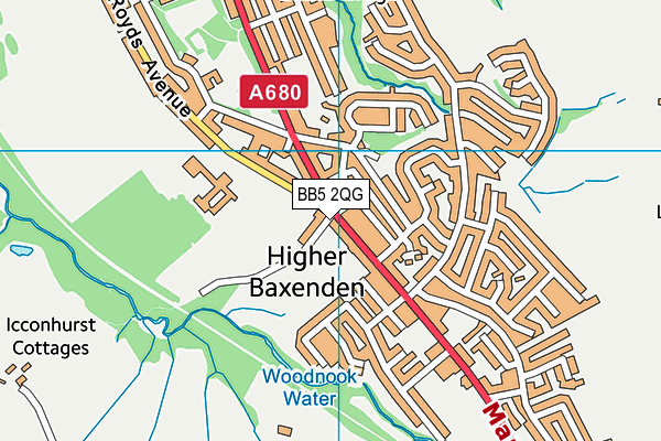 BB5 2QG map - OS VectorMap District (Ordnance Survey) BB5 2QG map - OS VectorMap District (Ordnance Survey)