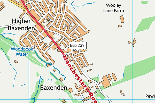 BB5 2SY map - OS VectorMap District (Ordnance Survey) BB5 2SY map - OS VectorMap District (Ordnance Survey)