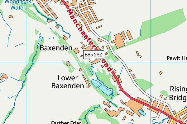 BB5 2SZ map - OS VectorMap District (Ordnance Survey)