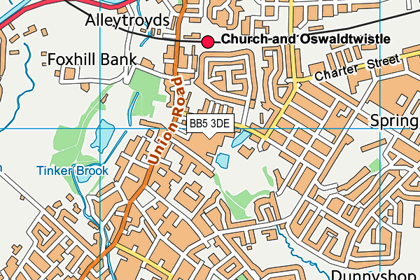 BB5 3DE map - OS VectorMap District (Ordnance Survey) BB5 3DE map - OS VectorMap District (Ordnance Survey)