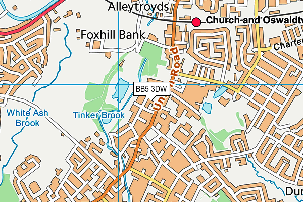 BB5 3DW map - OS VectorMap District (Ordnance Survey) BB5 3DW map - OS VectorMap District (Ordnance Survey)