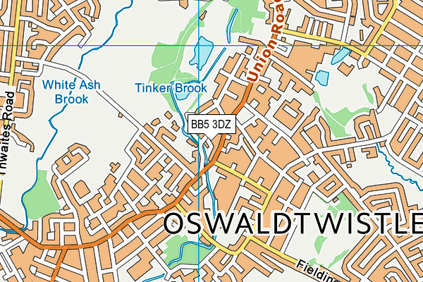 BB5 3DZ map - OS VectorMap District (Ordnance Survey) BB5 3DZ map - OS VectorMap District (Ordnance Survey)