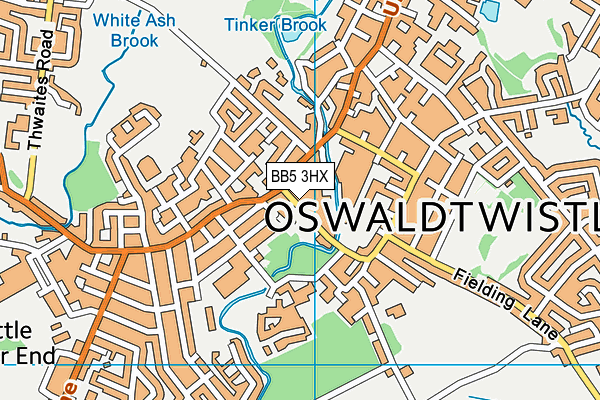 BB5 3HX map - OS VectorMap District (Ordnance Survey) BB5 3HX map - OS VectorMap District (Ordnance Survey)