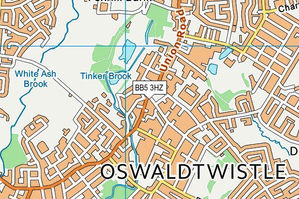 BB5 3HZ map - OS VectorMap District (Ordnance Survey) BB5 3HZ map - OS VectorMap District (Ordnance Survey)