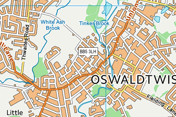 BB5 3LH map - OS VectorMap District (Ordnance Survey)