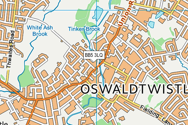 BB5 3LQ map - OS VectorMap District (Ordnance Survey) BB5 3LQ map - OS VectorMap District (Ordnance Survey)