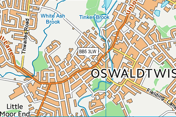 BB5 3LW map - OS VectorMap District (Ordnance Survey) BB5 3LW map - OS VectorMap District (Ordnance Survey)
