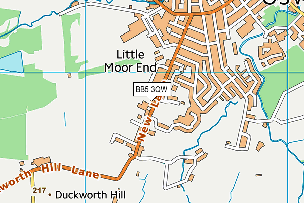 BB5 3QW map - OS VectorMap District (Ordnance Survey)