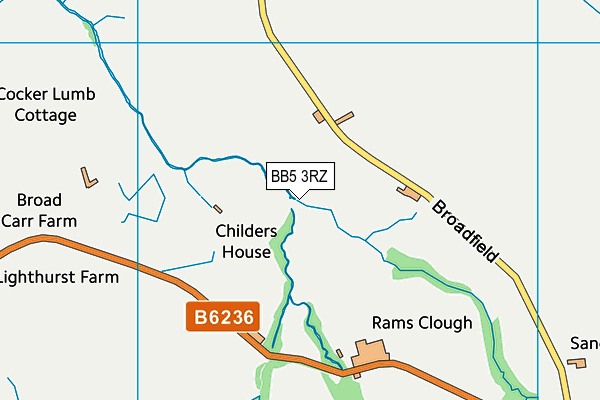 BB5 3RZ map - OS VectorMap District (Ordnance Survey) BB5 3RZ map - OS VectorMap District (Ordnance Survey)