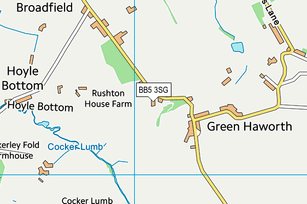 BB5 3SG map - OS VectorMap District (Ordnance Survey)