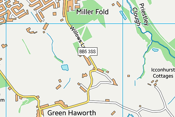 BB5 3SS map - OS VectorMap District (Ordnance Survey) BB5 3SS map - OS VectorMap District (Ordnance Survey)