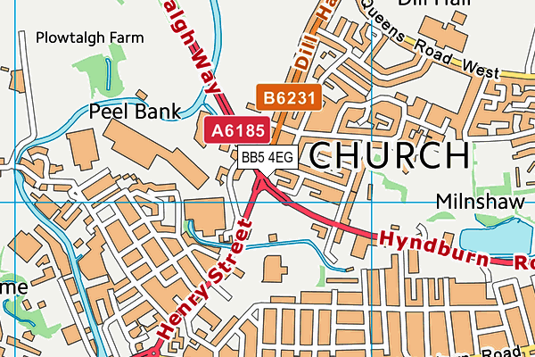 BB5 4EG map - OS VectorMap District (Ordnance Survey)