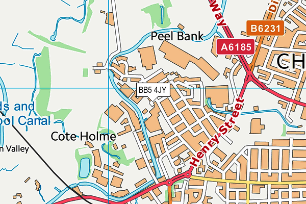 BB5 4JY map - OS VectorMap District (Ordnance Survey) BB5 4JY map - OS VectorMap District (Ordnance Survey)