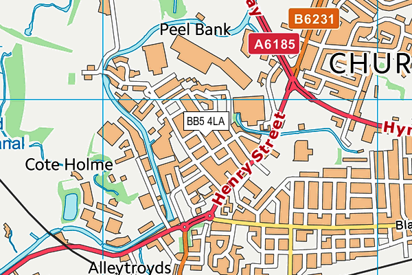 BB5 4LA map - OS VectorMap District (Ordnance Survey) BB5 4LA map - OS VectorMap District (Ordnance Survey)
