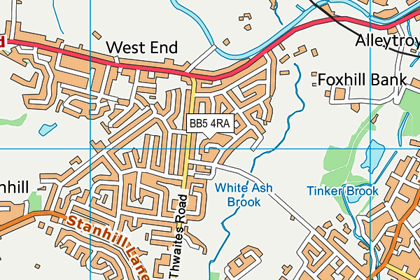 BB5 4RA map - OS VectorMap District (Ordnance Survey) BB5 4RA map - OS VectorMap District (Ordnance Survey)