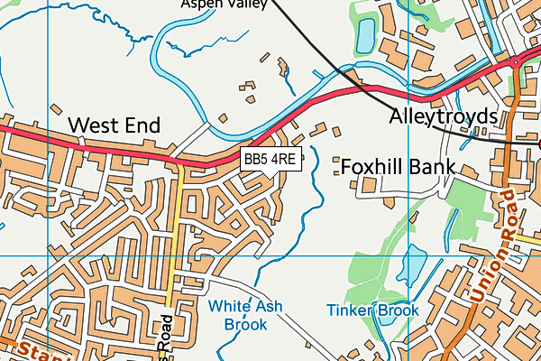 BB5 4RE map - OS VectorMap District (Ordnance Survey) BB5 4RE map - OS VectorMap District (Ordnance Survey)