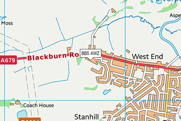 BB5 4WZ map - OS VectorMap District (Ordnance Survey) BB5 4WZ map - OS VectorMap District (Ordnance Survey)