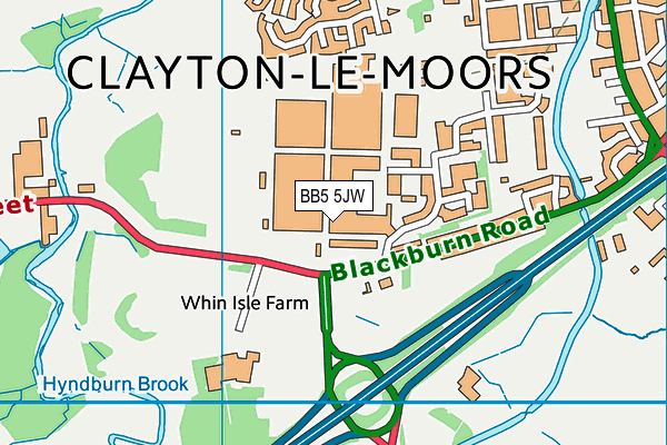 BB5 5JW map - OS VectorMap District (Ordnance Survey) BB5 5JW map - OS VectorMap District (Ordnance Survey)