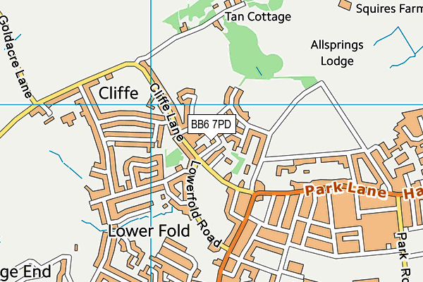 BB6 7PD map - OS VectorMap District (Ordnance Survey) BB6 7PD map - OS VectorMap District (Ordnance Survey)