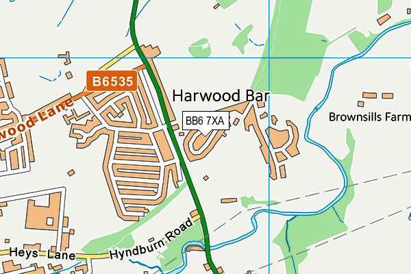 BB6 7XA map - OS VectorMap District (Ordnance Survey) BB6 7XA map - OS VectorMap District (Ordnance Survey)