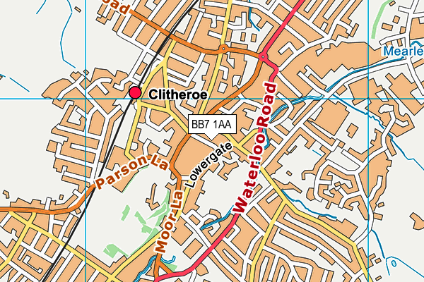 BB7 1AA map - OS VectorMap District (Ordnance Survey) BB7 1AA map - OS VectorMap District (Ordnance Survey)