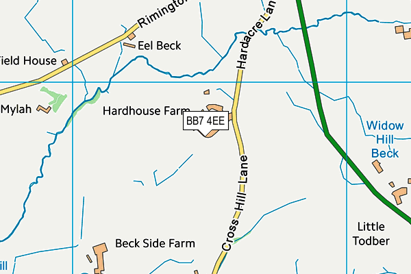 BB7 4EE map - OS VectorMap District (Ordnance Survey)