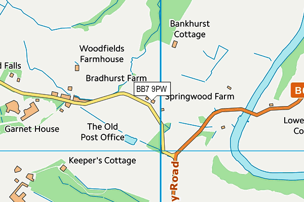BB7 9PW map - OS VectorMap District (Ordnance Survey) BB7 9PW map - OS VectorMap District (Ordnance Survey)