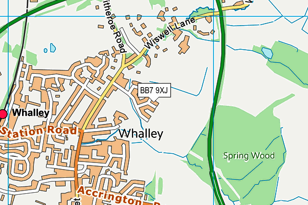 BB7 9XJ map - OS VectorMap District (Ordnance Survey) BB7 9XJ map - OS VectorMap District (Ordnance Survey)
