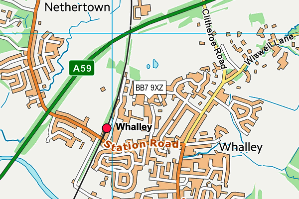 BB7 9XZ map - OS VectorMap District (Ordnance Survey) BB7 9XZ map - OS VectorMap District (Ordnance Survey)