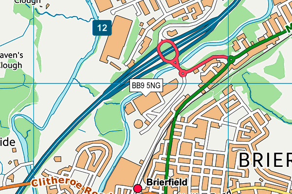 BB9 5NG map - OS VectorMap District (Ordnance Survey)