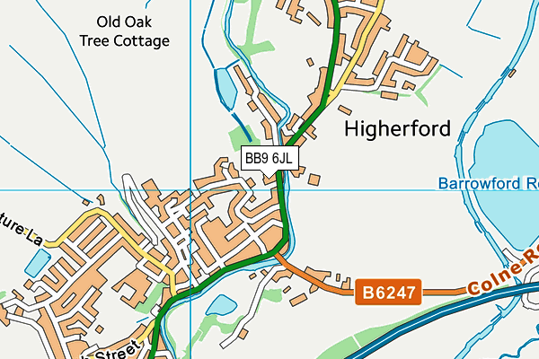 BB9 6JL map - OS VectorMap District (Ordnance Survey)