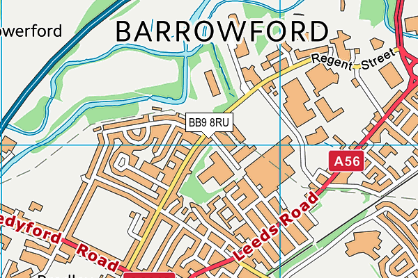 BB9 8RU map - OS VectorMap District (Ordnance Survey)
