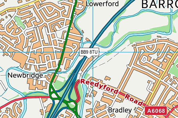 BB9 8TU map - OS VectorMap District (Ordnance Survey)
