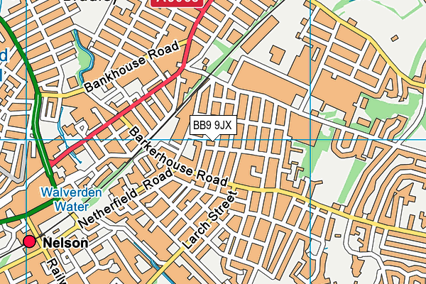 BB9 9JX map - OS VectorMap District (Ordnance Survey) BB9 9JX map - OS VectorMap District (Ordnance Survey)