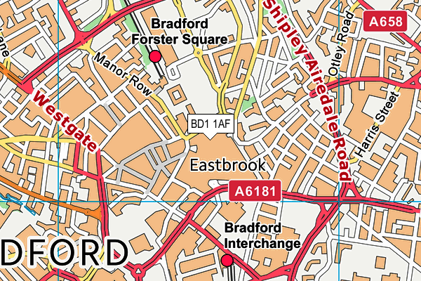 BD1 1AF map - OS VectorMap District (Ordnance Survey) BD1 1AF map - OS VectorMap District (Ordnance Survey)
