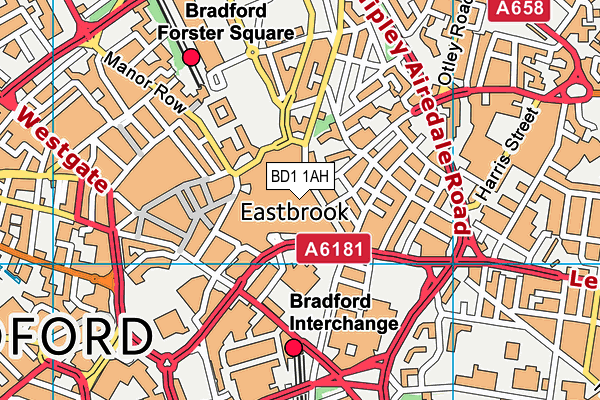 BD1 1AH map - OS VectorMap District (Ordnance Survey)